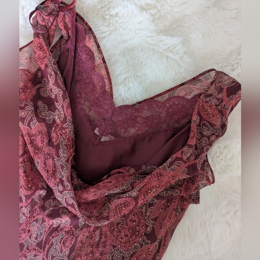 Beautiful 90s Silk Beaded Bias Slip Dress - Picture 12 of 16